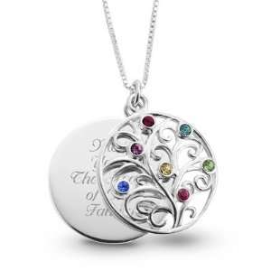  Personalized Sterling 7 Birthstone Family Necklace Gift Jewelry