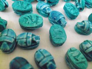Scarabs Pendants bead Egyptian Ceramic carved 12 XXS  