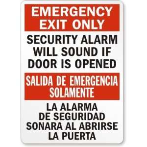  Emergency Exit Only Security Alarm Will Sound If Door Is 