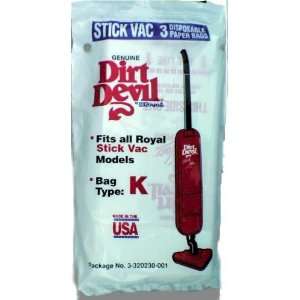  Dirt Devil Style K Genuine Vacuum Cleaner Bags 3 pk