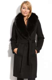 Madison Wrap Coat with Genuine Fox Fur Trim  