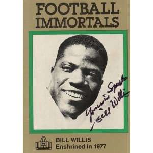  Bill Willis Autographed Football Immortals Card #126 
