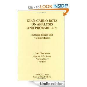 Gian Carlo Rota on Analysis and Probability Jean Dhombres, Joseph P.S 