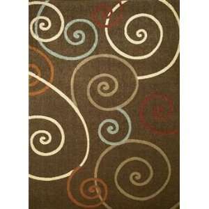  Concord Global Chester Scroll Brown   6 7 x 9 3: Home 