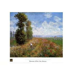  Meadow with Poplars by Claude Monet 31.50X23.50. Art 