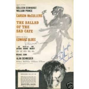  Edward Albee Colleen Dewhurst Signed Ballad of Sad Cafe 