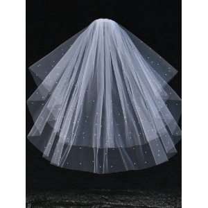 En Vogue Scattered Crystals and Rhinestones Bridal Veil V506W