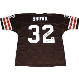 Jim Brown Autographed Pro Style Throwback Jersey with HOF Inscription