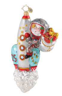 Christopher Radko Sky Rocket Santa Holiday Ornament  