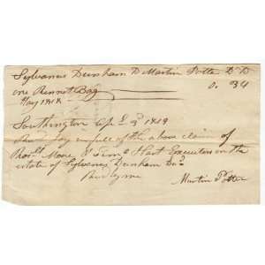   County], Connecticut, Signed Receipt   Martin Potter 