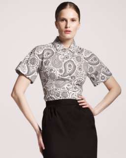 Paisley Print Poplin Shirt & Stretch Poplin Skirt
