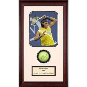 Rafael Nadal Autographed Tennis Ball Shadowbox