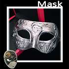 Mens Antiqued Venetian mask silver Masquerade party