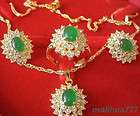 emerald jade crystal pendant necklace earrings ring  