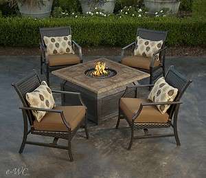 PC OUTDOOR PATIO FURNITURE SET + FIREPIT / FIREPLACE TABLE SET 