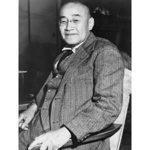  1945 Shigeru Yoshida, half length portrait, seated, facing 
