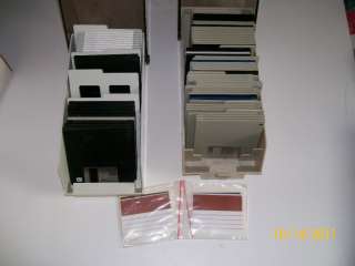 Lot of 99 blank 3 1/2 3.5 floppy disks + 2 storage cases  