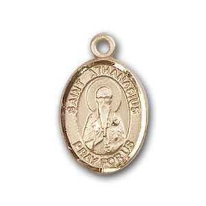   Medal with St. Athanasius Charm and Angel w/Wings Pin Brooch Jewelry