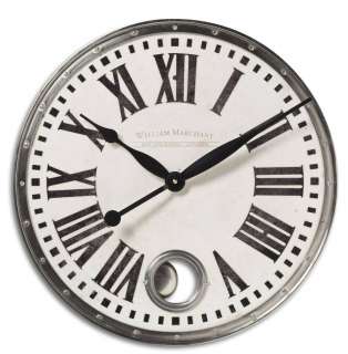Timeworks 18 French Country Weathered White Wall Clock  