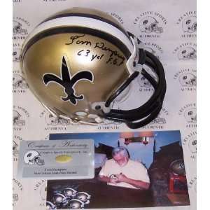 Tom Dempsey   Riddell   Autographed Mini Helmet   New Orleans Saints