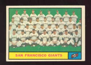1961 Topps, San Francisco Giants Team Card #167, NM !  