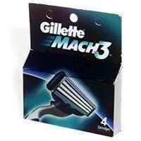 Gillette Mach (3) Refill Cartridges 4 Pack  