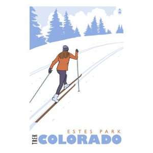  Cross Country Skier, Estes Park, Colorado Premium Poster 
