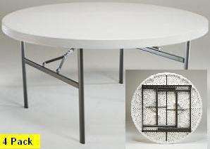 New 2970 4 Pack Lifetime 60 White Round Folding Table  