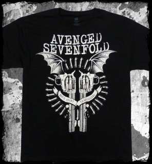 Avenged Sevenfold   Black Bat Guns   official t shirt   FAST SHIPPING 