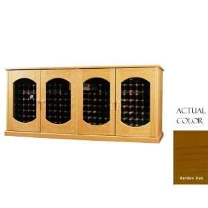   Door Wine Cellar Credenza   Glass Doors / Golden Oak Cabinet
