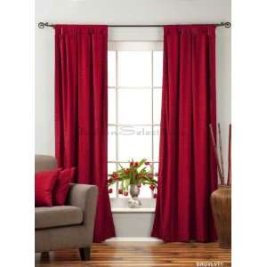  Burgundy Tab Top Velvet Curtain / Drape / Panel   84 
