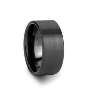 Style Black Tungsten Ring with Brushed Finish   10 mm   FREE Engraving 