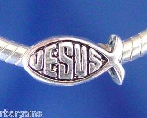   ICHTHYS LOVE CHRISTIAN Silver European Charm Bead for fit bracelet