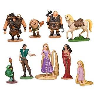  Disney Tangled Deluxe Rapunzel 9Piece Figurine Set Rapunzel, Flynn 