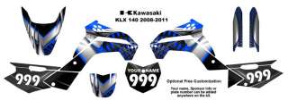 Kawasaki KLX 140 2008 11 MX Bike Decal Kit 7777 Blue  