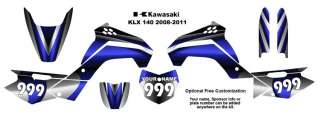 Kawasaki KLX 140 2008 11 MX Bike Decal Kit 2200BLUE  