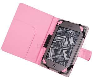   Pink Leather Case Cover Folio for  Kindle Touch Reader 6  