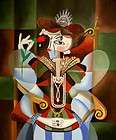 QUEEN FOR A DAY CUBIST JESTER KING PRINT ART ANTHONY FALBO