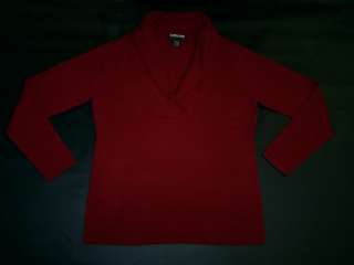Kirkland 2/Ply Cashmere Shawl Sweater Sz. M Red^  