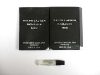 Ralph Lauren Romance Men EDT .05oz Spray Sample x2  