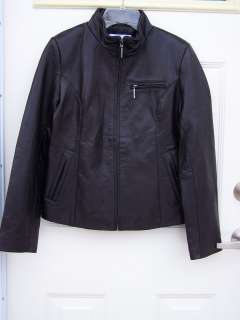 Boston Harbour Genuine Leather Jacket Womens Coat Black Sz. S XL NWT 