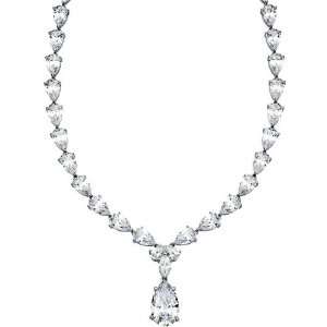   Crislu Glittering Teardrop Multi Stone Necklace (50 cttw): CRISLU