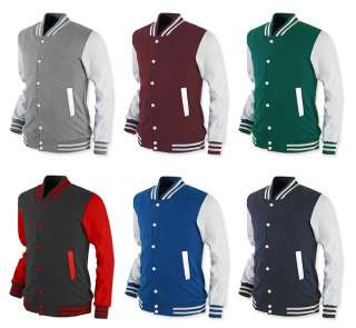 New Mens Varsity Baseball Letterman College Cotton Jacket Collection 