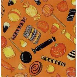  SS61535 859 Boo Who? Halloween Candy on Orange Quilting 