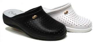 San Malo Clog White Black Footwear Nursing Shoe  