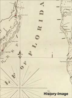1827 BAHAMAS CARIBBEAN FLORIDA NAUTICAL CHART MAP  