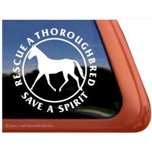  Thoroughbred Rescue Horse Trailer Vinyl Window Decal 