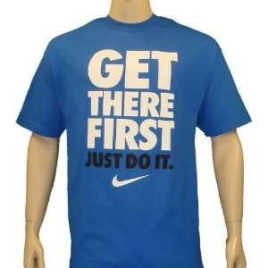  Nike Mens Get There First Short Sleeve T Shirt Blue Size 