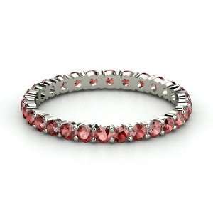  Rich & Thin Eternity Band, Platinum Ring with Red Garnet 