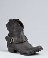 Alberto Fermani black leather stud detailed short boots style 